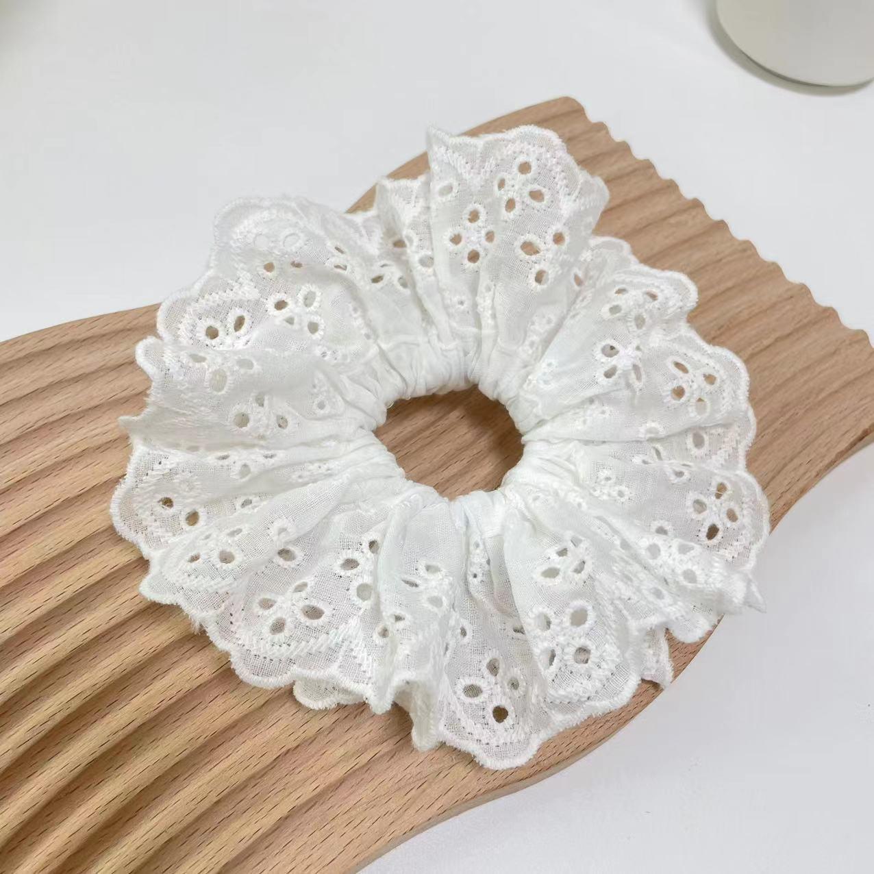 

Zhao Lusi Double-Layer Lace Hair Tie - French Handmade, Large Size, Niche Style