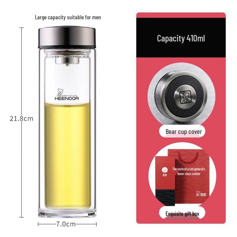 Xinuo Antibacterial Double Wall Glass Cup