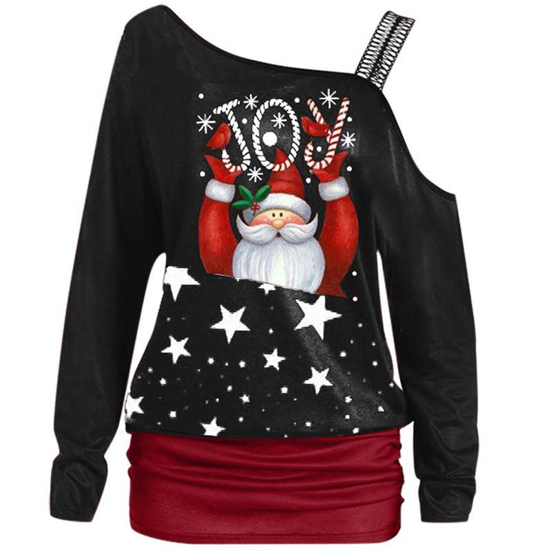Stylish Women's Christmas Jumper Pullover Loose Fit Sweatshirt For Festive Seasons