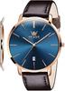 Montre pour homme 40 mm Boîtier fin Affichage de la date Étanche 30 m Bracelet style cuir Business Casual Options multicolores Légère 35 g Montre de mode