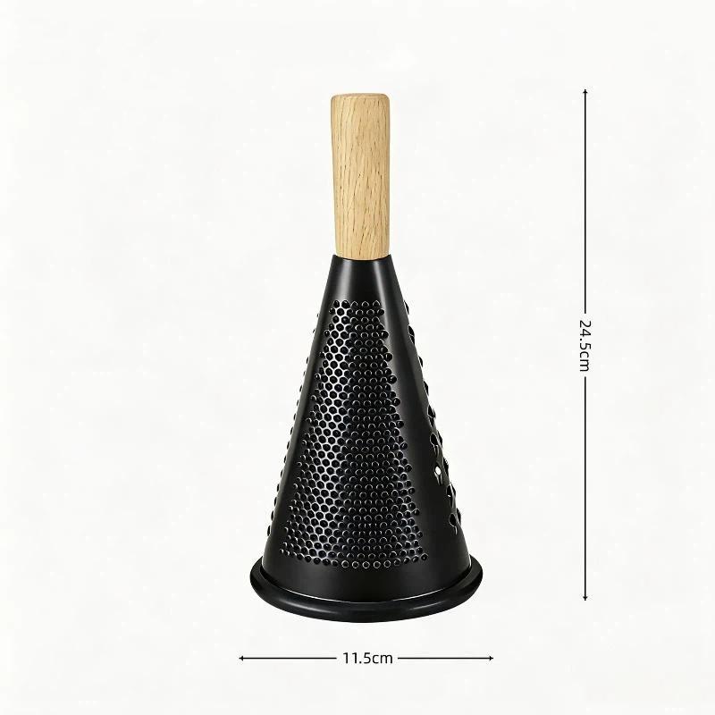 Stainless Steel Grater with Comfortable Wood Handle Multi-use Kitchen Gadget for Cheese Vegetable Fruit Home Daily Cooking