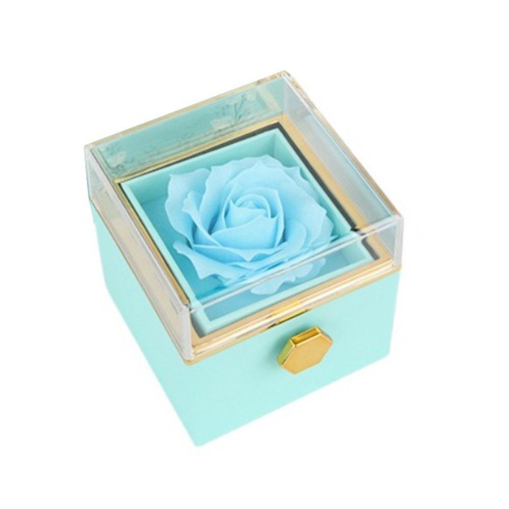 Rotation Rose Jewelry Gift Box Eternal Rose Jewelry Display Rack Proposal Ring Boxes  Mother's Day