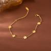 Personality Simple Stainless Steel Gold Color Five-petal Flowers Necklace for Women Trend Temperament Does Not Fade Jewelry Gift