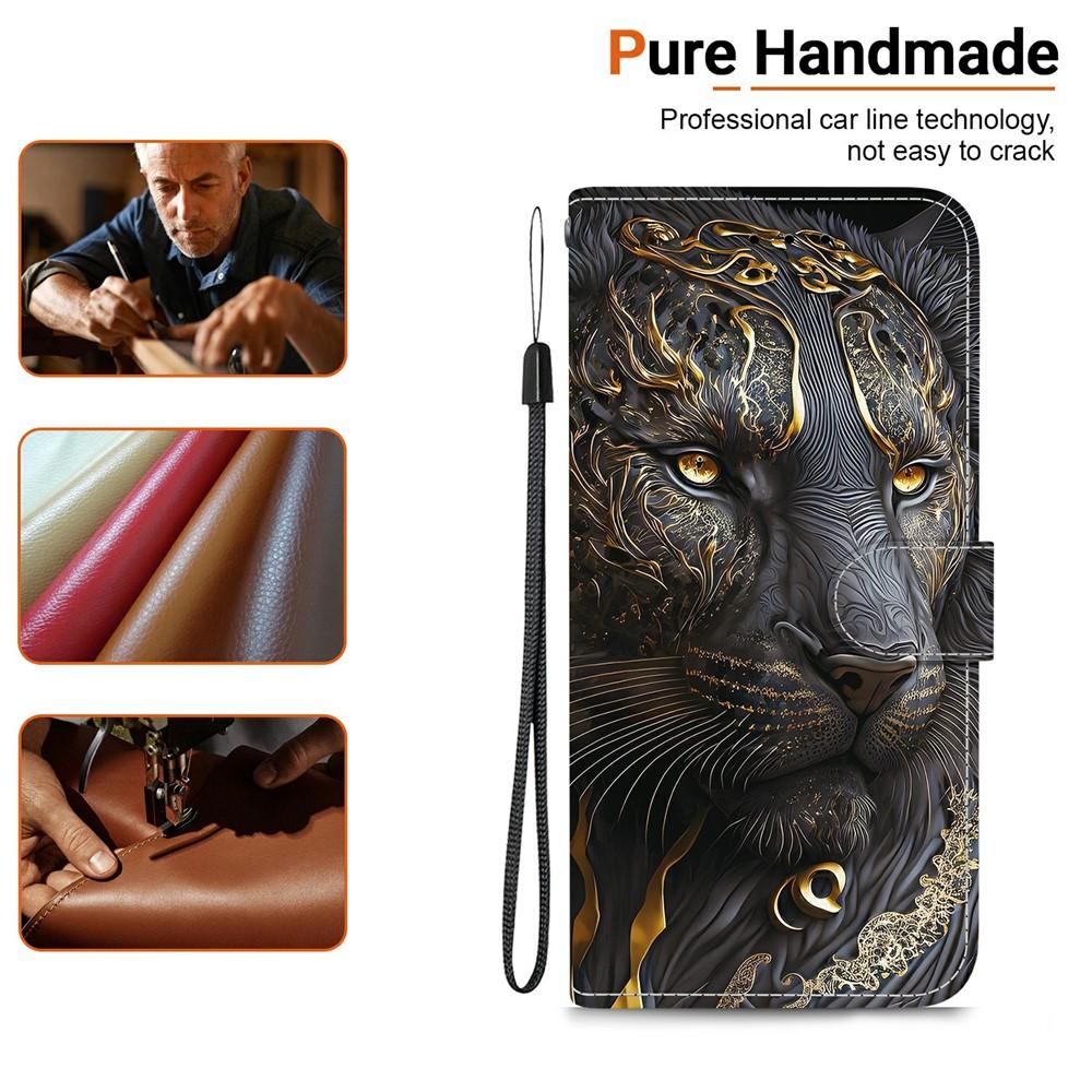 Wallet Case for Reno15 Pro - Leather/PU, Black, With Lanyard