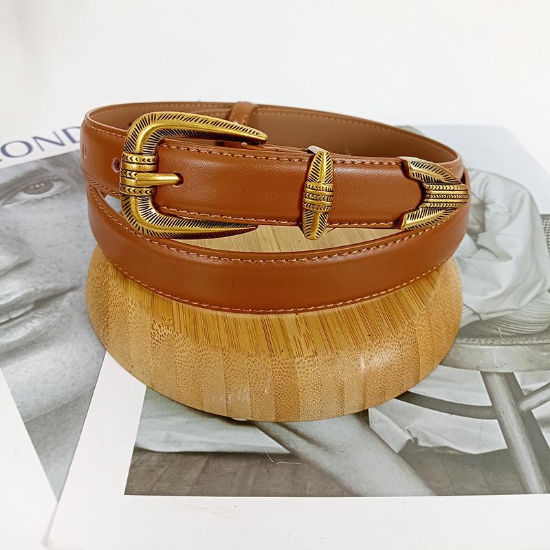 Fire sesonger tilgjengelig Nytt belte Dame Skinn Mote Allsidig Jeansbelte Dekorasjon Med Skjørt, Dress, Genser Midjedeksel