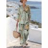 New European and American Style Sleeveless Digital Print Wide-Leg Pants Set Women's Summer Casual Fashion Two-Piece Trendy Style