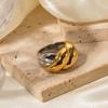 18K Gold Stainless Steel Trendy Gold & Silver Thread Ring - Fashion Non-Fading Jewelry.