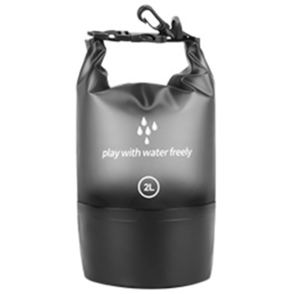 FUPUONE Dry Bag 2L 5L 10L 20L Waterproof for Sea Fishing Mountaineering (Black, 2L)