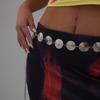 Cold Wind Spiral Pattern Metal Waist Chain Waist Chain Simple Geometric Disc Body Chain Female
