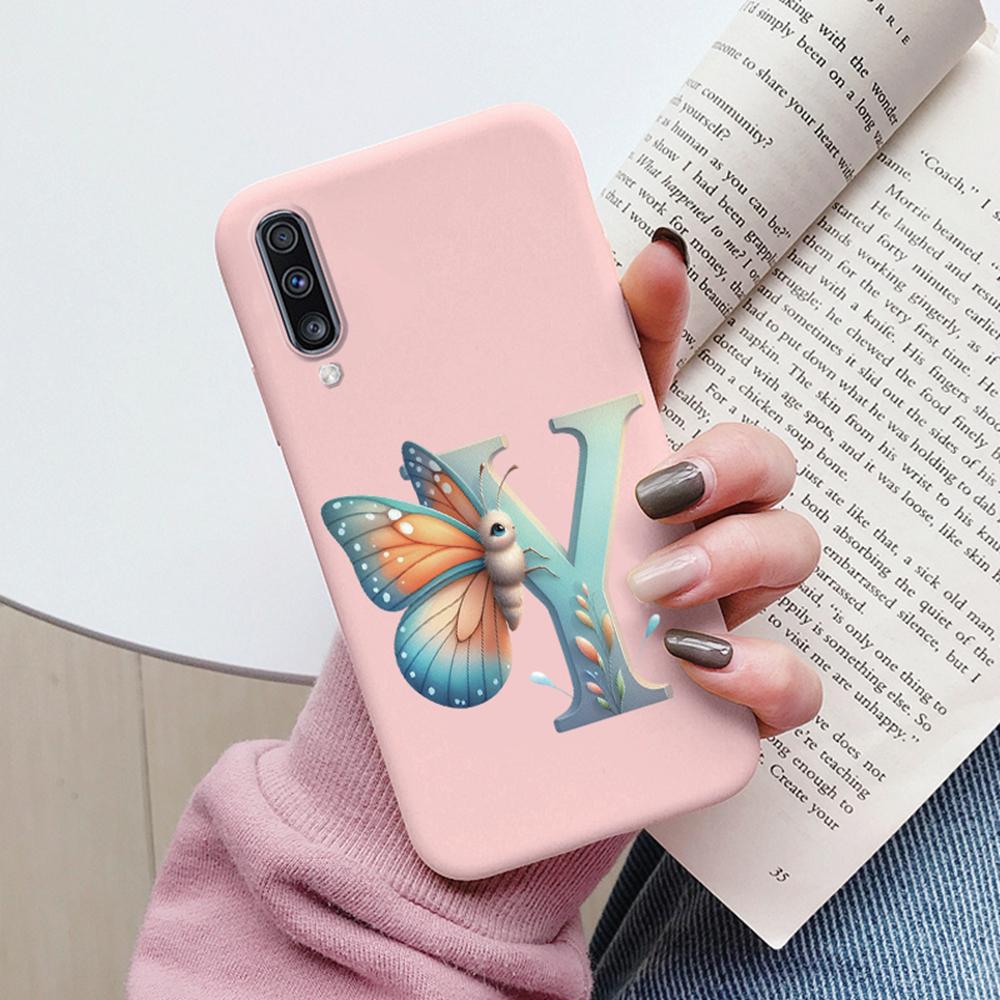 Colorful Letter Love Flower Butterfly Phone Case For Samsung Galaxy A50 A50S A06 A10 A11 A07 Girls Shell Shockproof Bumper Cover