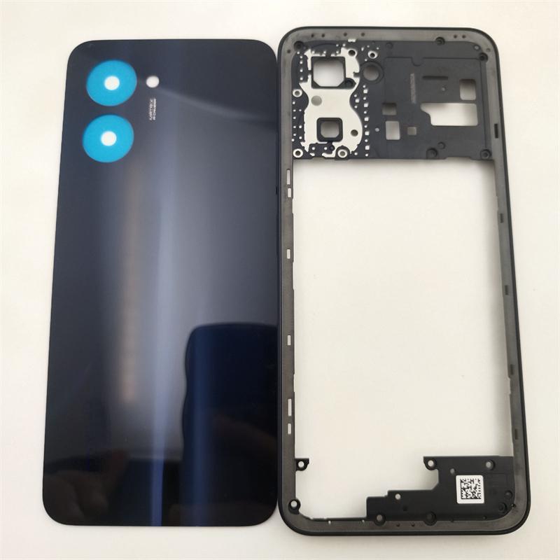 For OPPO Realme C33 RMX3624 Phone Housing Middle Frame+Battery Cover Panel Rear  Housing Rear  Replacement Parts