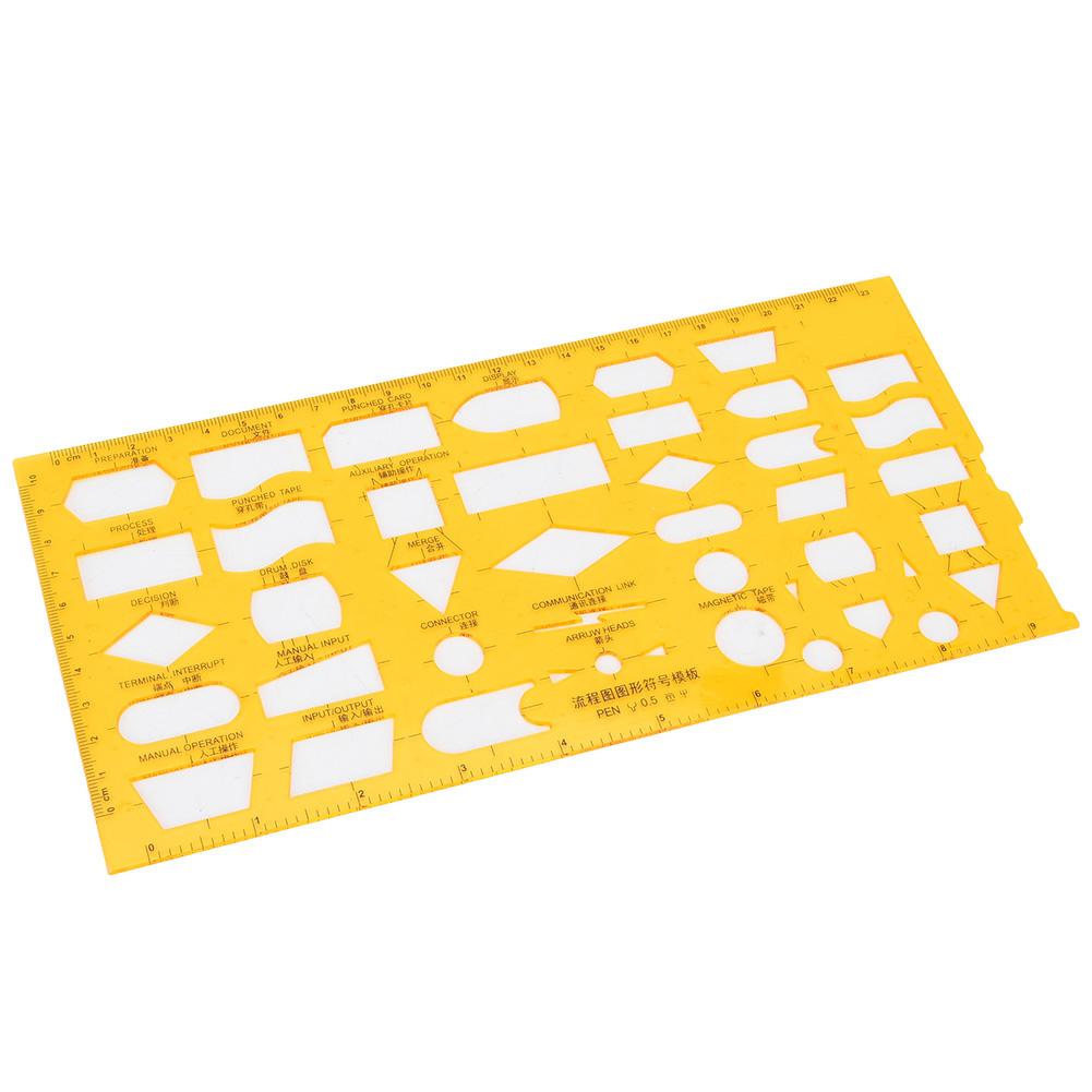 Șablon de desen pentru design arhitectural durabil multifuncțional Riglă geometrică goală (4351)