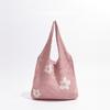Summer Large Capacity Knit Women Shoulder Bags Flower Hollow Design Ladies Shopping Handbags Simple Casual Girls Vest Bag Tote