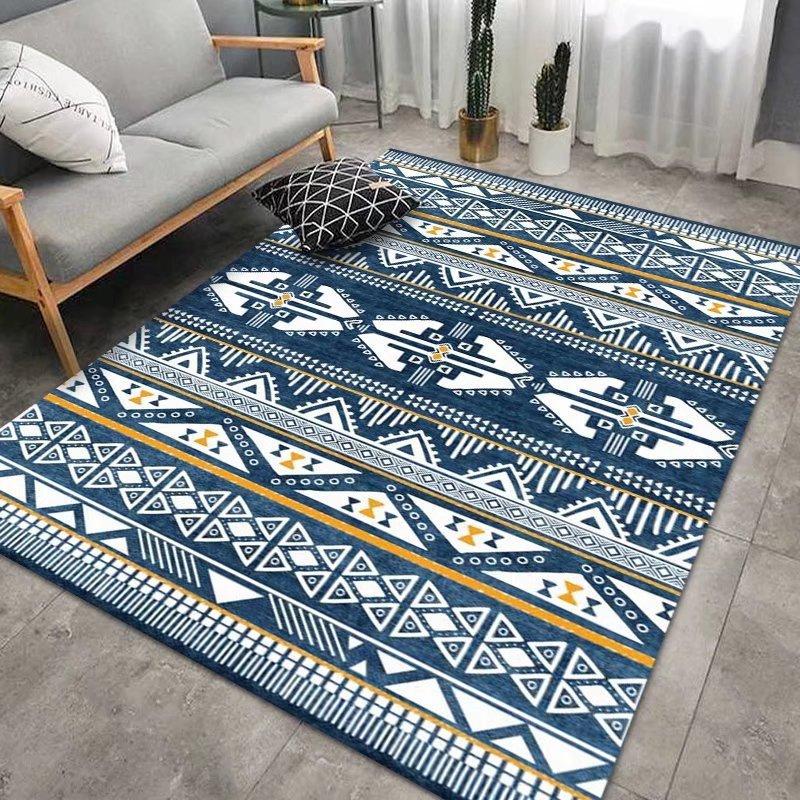 Moroccan Ethnic Style Crystal Velvet Floor Mats For Living Room, Bedroom, Coffee Table, Sofa, Large Carpet And Home Decor