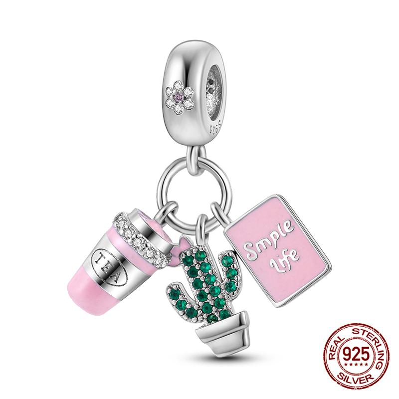 100% Genuine 925 Sterling Silver Ocean Collection Seashell Turtle and Heels Charm Beaded for Original  Bracelet Bracelet