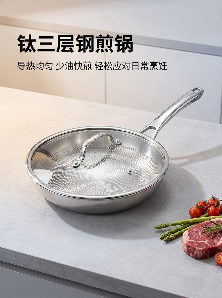 3-Layer Nonstick Frying Pan, Cookware for and Induction Stoves, Easy Clean Omelette Pan