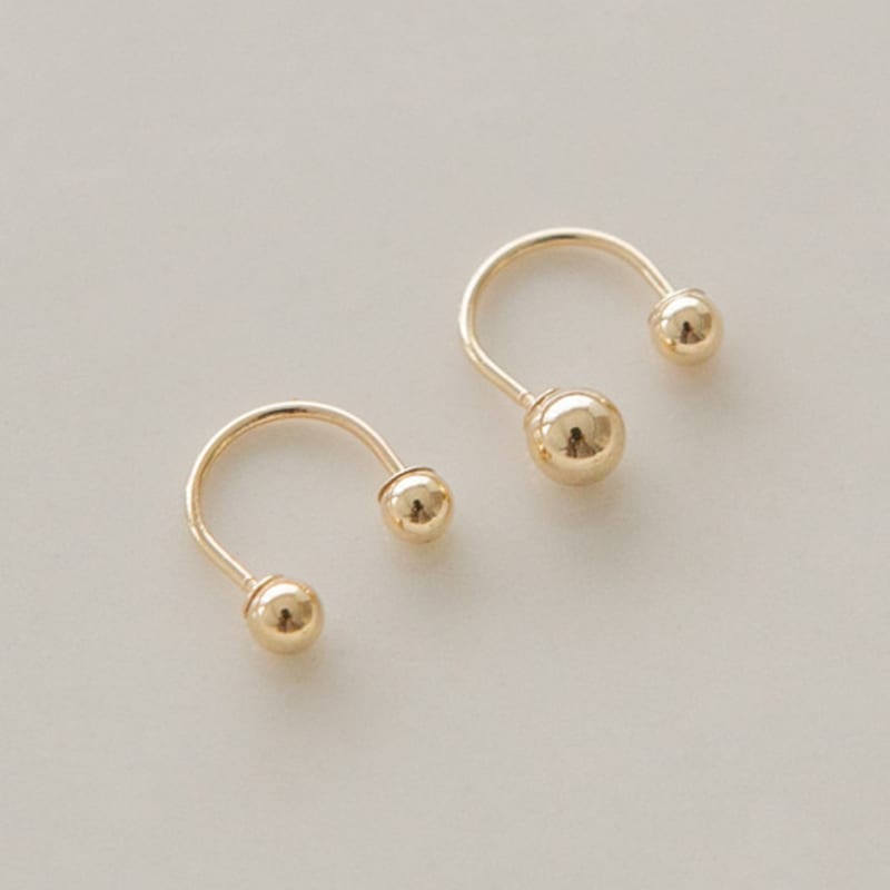 LUNNE 14k Double Ball Line Piercing (14k Gold) #PI12