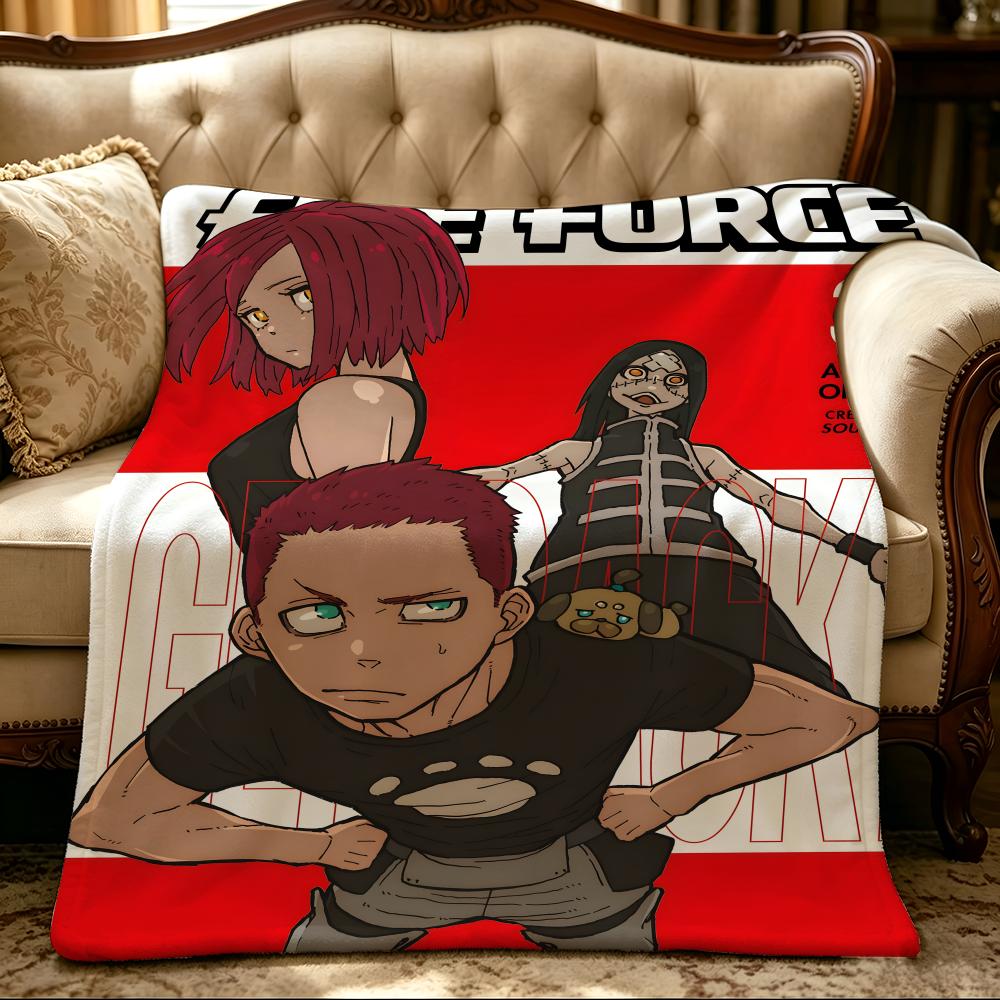 anime F-Fire Force-e Throw Thick Comfort Flannel Quilt, Multi-scene Use Indoor Outdoor Daily Nap