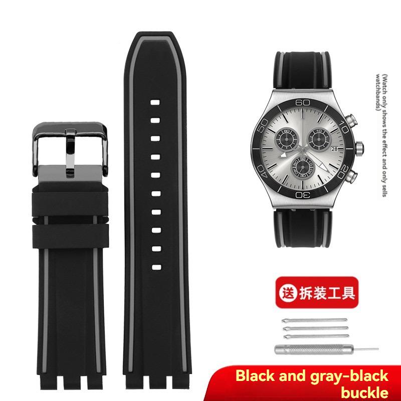 19mm 20mm 21mm Gumowy Pasek do Swatch Silikonowy Outdoorowy Pasek do Zegarka YVS400 YVS451 YVB404 Bransoletka Męska Damska Łańcuszek do Zegarka