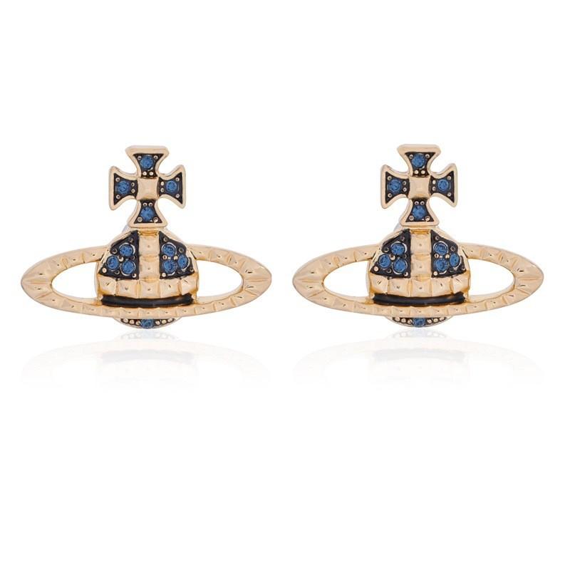 Vivienne Punk Style Geometric Earrings With High Version Copper Material