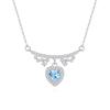 S925 sterling silver necklace women's natural peridot love pendant amethyst citrine light luxury high-end collarbone chain elegant women's jewelry