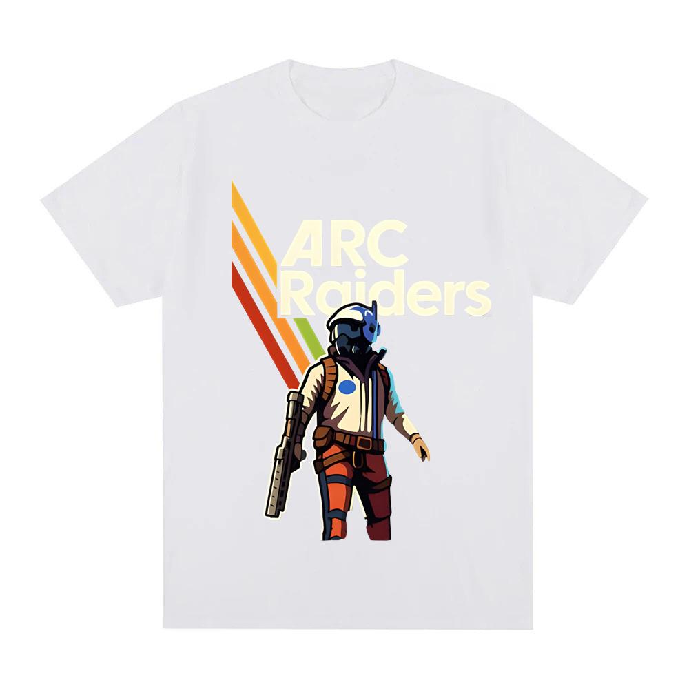 Arc Raiders Retro SciFi Illustration Shir 2026 Shooting Game Graphic Printing TEE 100cotton Comfortable High Quality Soft Tees