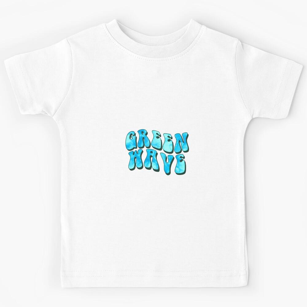 tu green wave tie dye Kids T-Shirt 110