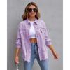 VAYLA Holes Raw-edges Denim Jacket Women Spring Autumn Shirt Style Jeancoat Casual Top Rose-Red Orange Purple Outerwear Lady Coat