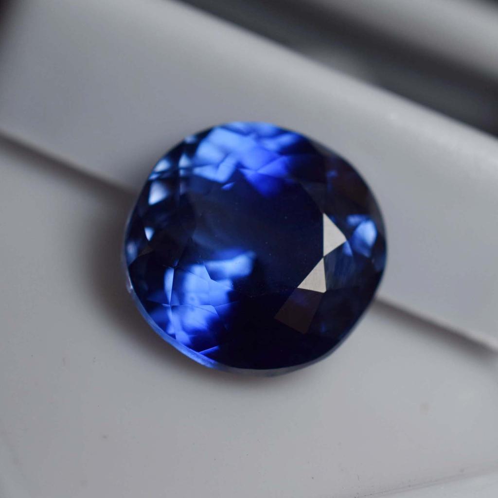 7.70 Ct Natural CERTIFIED Ceylon Sapphire Blue Round Shape Loose Gemstone AM-132