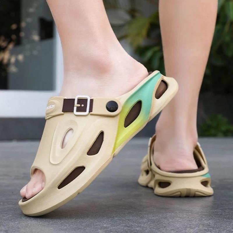 Fashion Male Slipper Plastic Eva Heather Shiatsu Slides 2025 Fashion Style Designer Luxury Low Price Comfortable Casual Y2k Men's Shoe