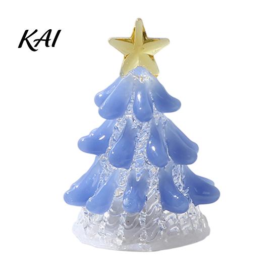 Tabletop Holiday Decor Handmade Glass Christmas Tree Lighted Figurine, Mini Luminous Xmas Small Art Gift Night Light, Decoration Crystal Figurine