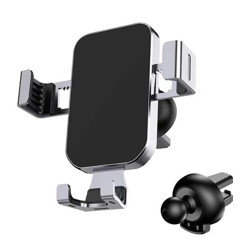 Premium Quality Gravity Car Mount Phone Holder for Car, Cross-Border Car Phone Holder with Mirror Vent Hook Yc12 Eagle Claw Clip, Silver Finish