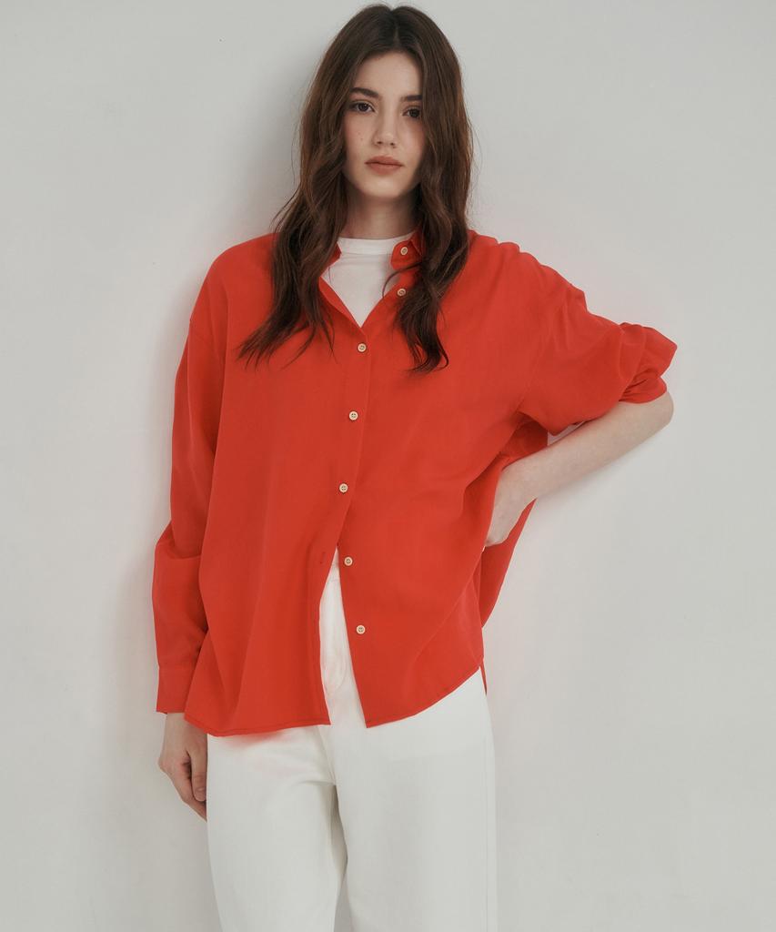 LOSSYROW Flow Sheer Shirt Red