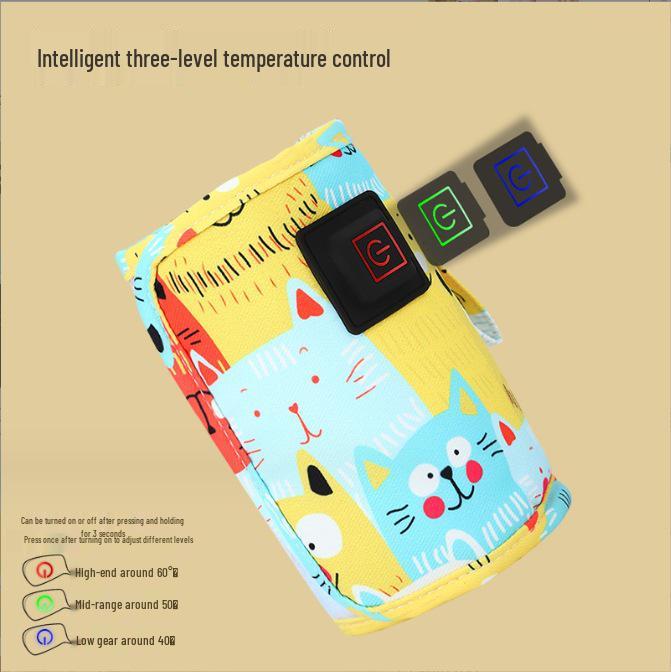 Universeller Cartoon-Milchwärmer: Dreistufige Heizung, Tragbarer isolierter Flaschenüberzug