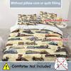 Comforter Vintage Painted Train Railway Pattern 3D Printed Simple Style Bedding Set Soft Comfortable S