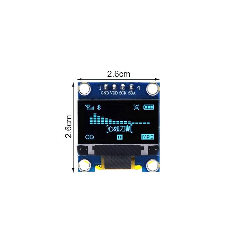 0.96 Inch 128x64 SSD1306 OLED Display IIC I2C Serial LCD Screen 1Pc Low Power Consumption for DIY Maker Projects