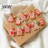 Farmhouse Christmas Tree Decorations 20/30/40Pcs Wooden Ornaments, Candy Cane Lollipop Rustic Ornaments Hanging Decor for Holiday Party Wreath Window