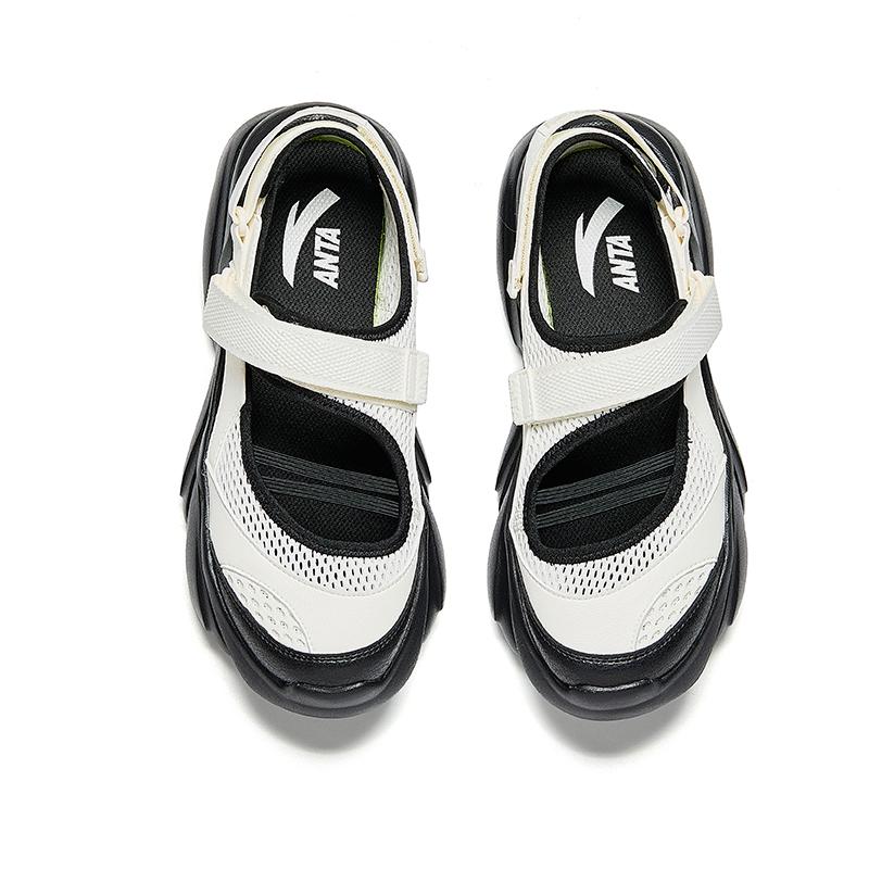 Anta Mary Jane Thick Sole Versatile Fashion Comfortable Non-Slip Wear-Resistant River Shoes Women Shoes White Black 122528507-2