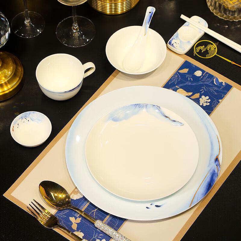 NHZHIW Jingdezhen Luxury Bone China Dinnerware Set