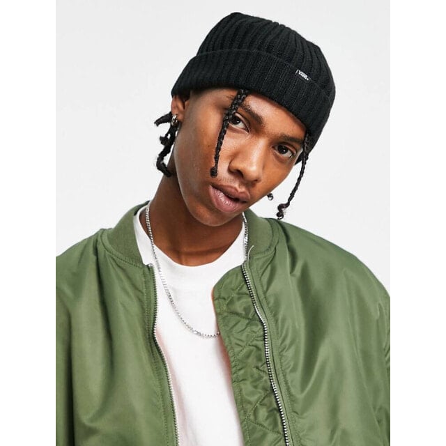 

Черная шапка-бини с мелкими манжетами Vans