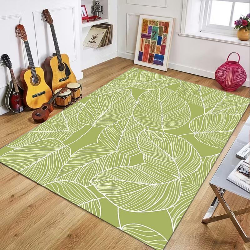 Vintage Botanical Area Rug Leaf Flower Pattern Carpet for Living Room Decor Boho Home Soft Non Slip Floor Mat