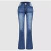 Women Jeans Denim Pants Long Flare Pant Casual Regular Slim Fit Straight Trousers Elegant Splice High Waist 2026 Spring Autumn