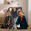 French Legendary Rock Singer and Actor Johnny Hallyday Blanket Soft Home Furnishing Nap Decoration Four Seasons Warm Sherpa Blanket U18