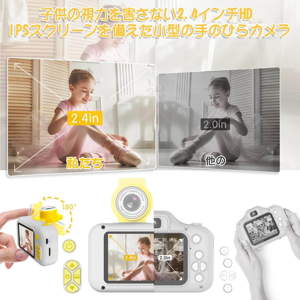 ARNSSIEN Camera with Selfie Rotating 32GB Card Toy for Children Ages Birthday Christmas Gift for Boys and X101 Kids' Capability, 180° Lens, 2.4-inch