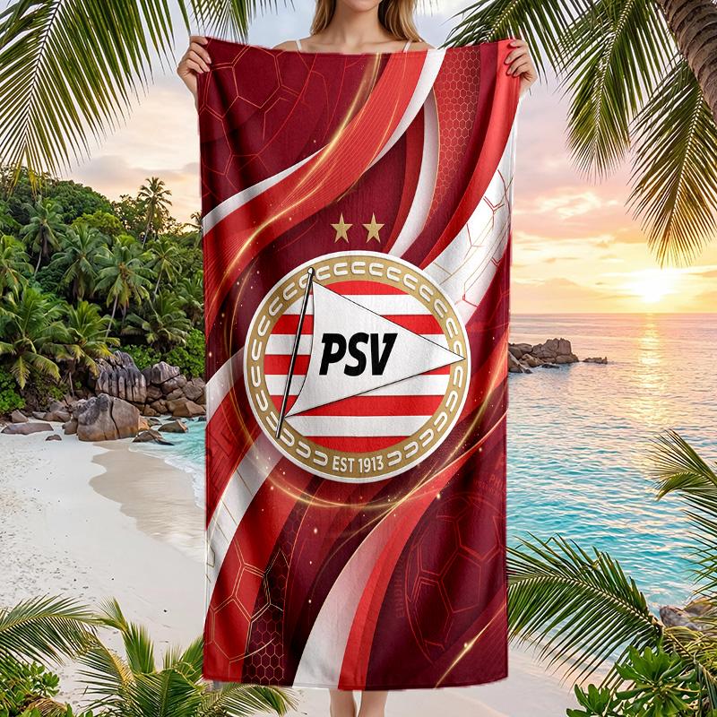 Telo da Spiaggia PSV Eindhoven FC Stampa Asciugatura Rapida Microfibra Assorbente Portatile da Viaggio Asciugamano da Nuoto