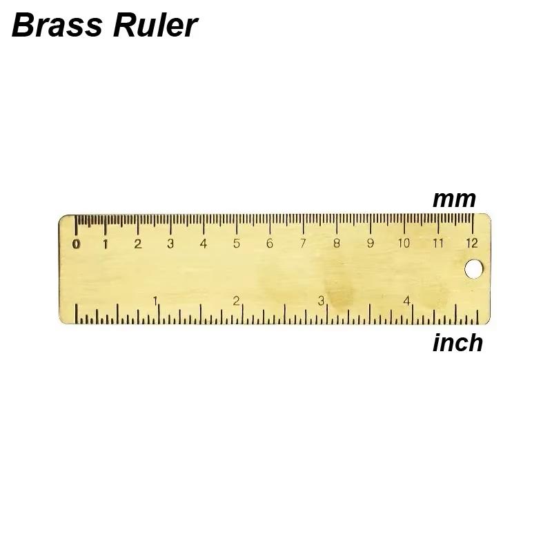1pc Brass Vernier Caliper, Dual Scale MM & Inch for Precision Measurement, 0.02mm Accurate Tool for Machinist Jeweler