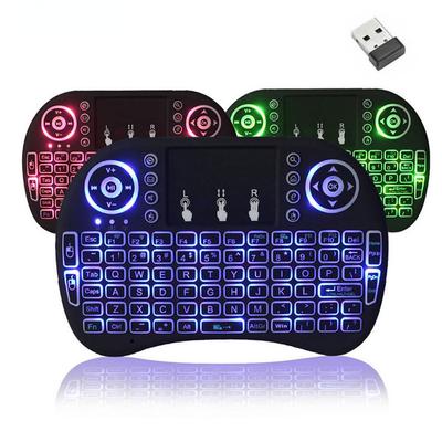 I8 Mini-Funktastatur mit Hintergrundbeleuchtung, Englisch, 2,4 G Air Mouse Remote Touchpad für Android TV Box PC MAC OS Linux XBOX 360 PS3