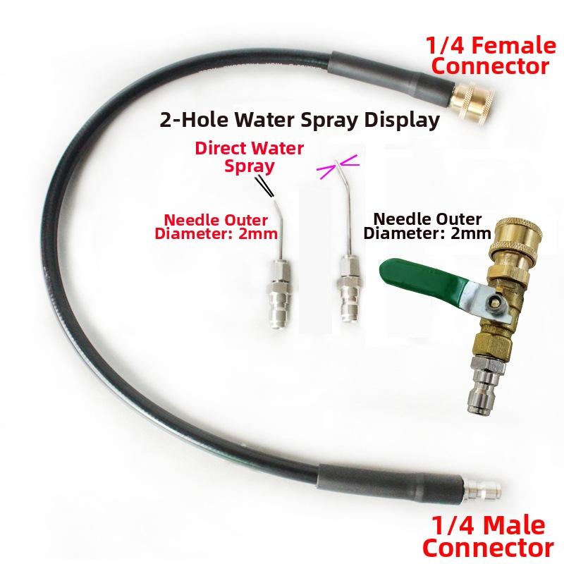 60cm Appliance For Cleaning Hose Kit with 1/4 Male Female Connectors 2 Spray Needles 1 Union Valve for Washer Heater