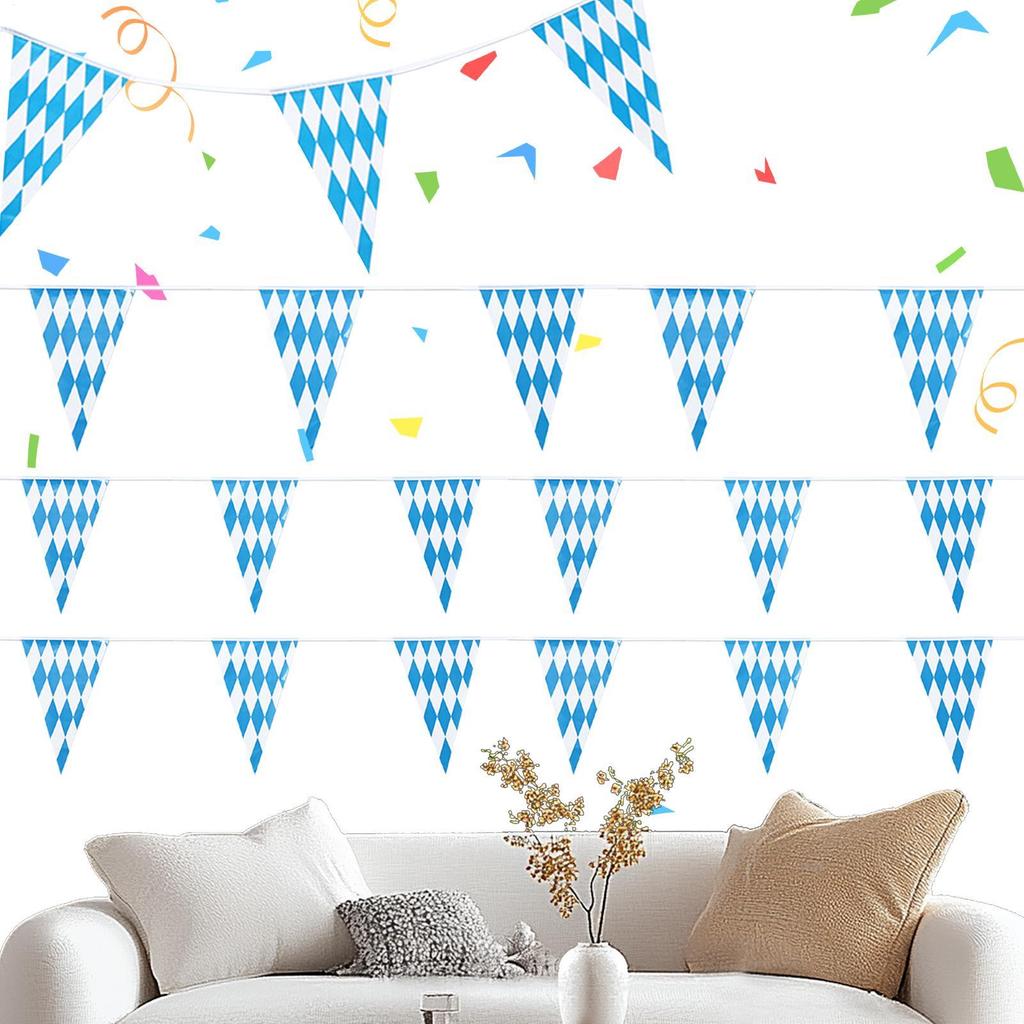Pennant Banner Flags String Flags Decor 20 Pieces Bunting Banner Themed Decoration for Oktoberfest Party Home Picnic Backyard