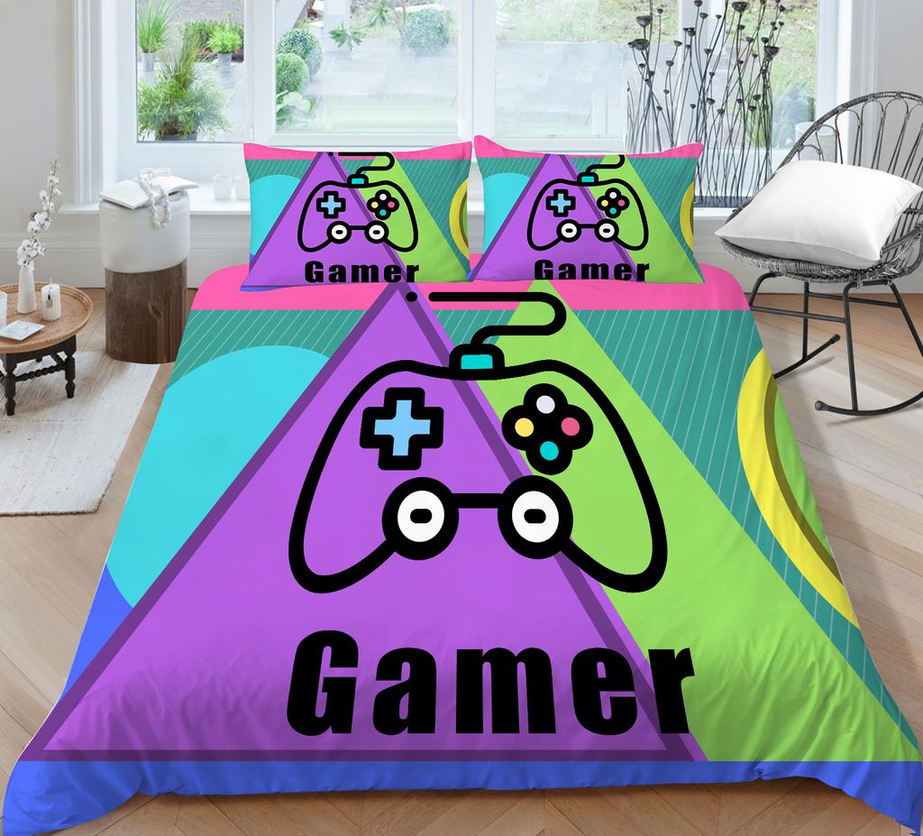 3D Luxury Bedding Set Children's Game Mouse Pattern Quilt Cover and Pillowcase 2 or 3 Full-size Washable Comfortable Bedding